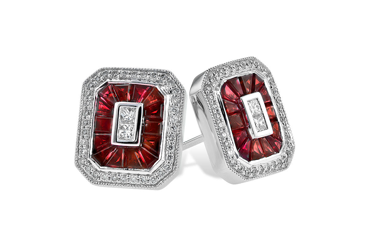 Allison Kaufman Ruby and Diamond Earrings