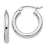 14kt White gold round hoops