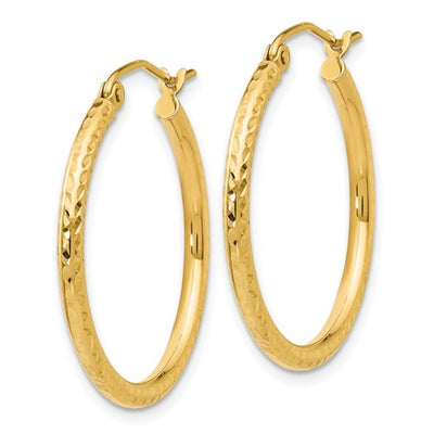 Diamond cut Yellow gold Earrings